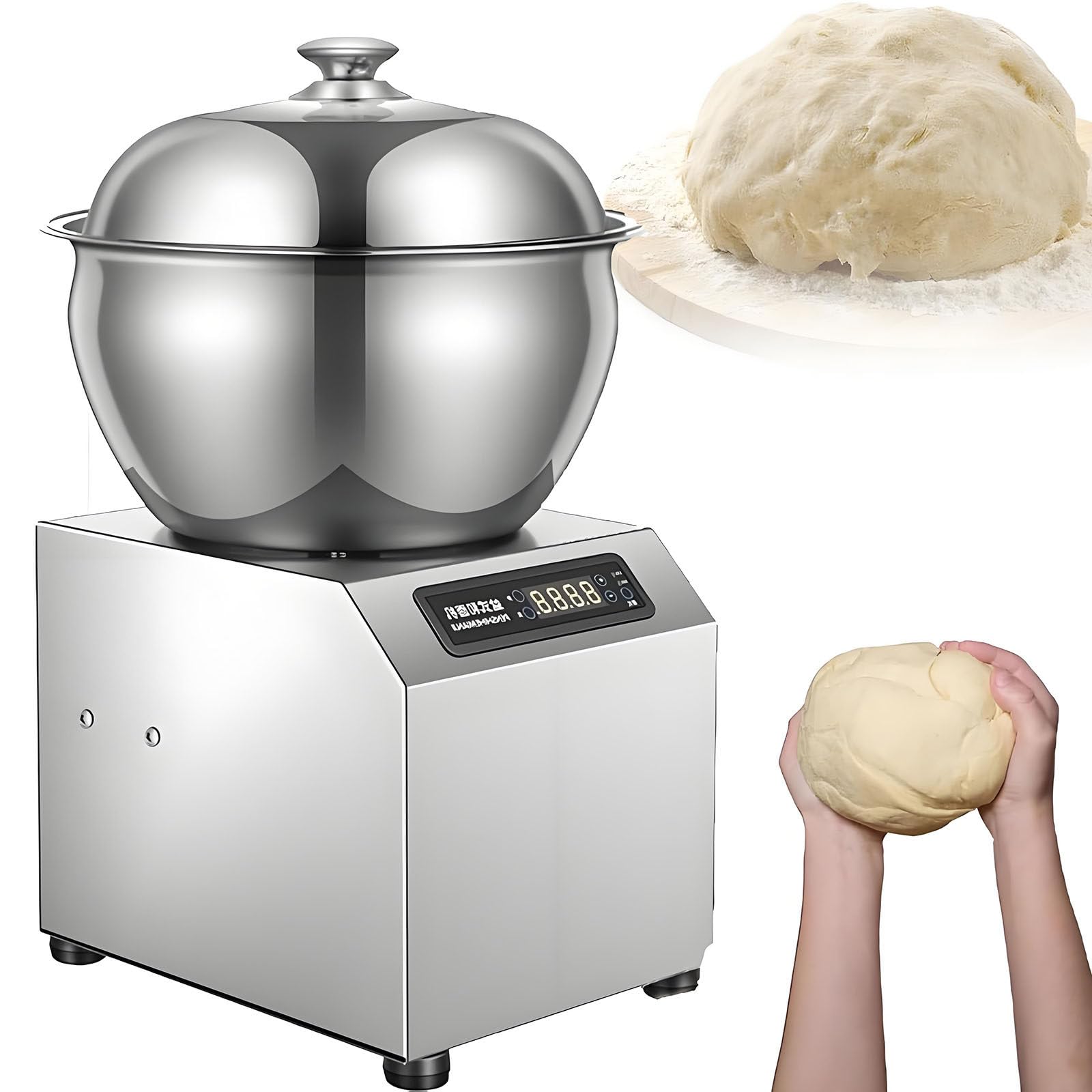 AYCDL Commercial Dough Mixer,Dual Rotating Dough Kneading Machine with Stainless Steel Bowl,Electric Spiral Mixer for Restaurant Bakery Pizzeria,8kg,5kg