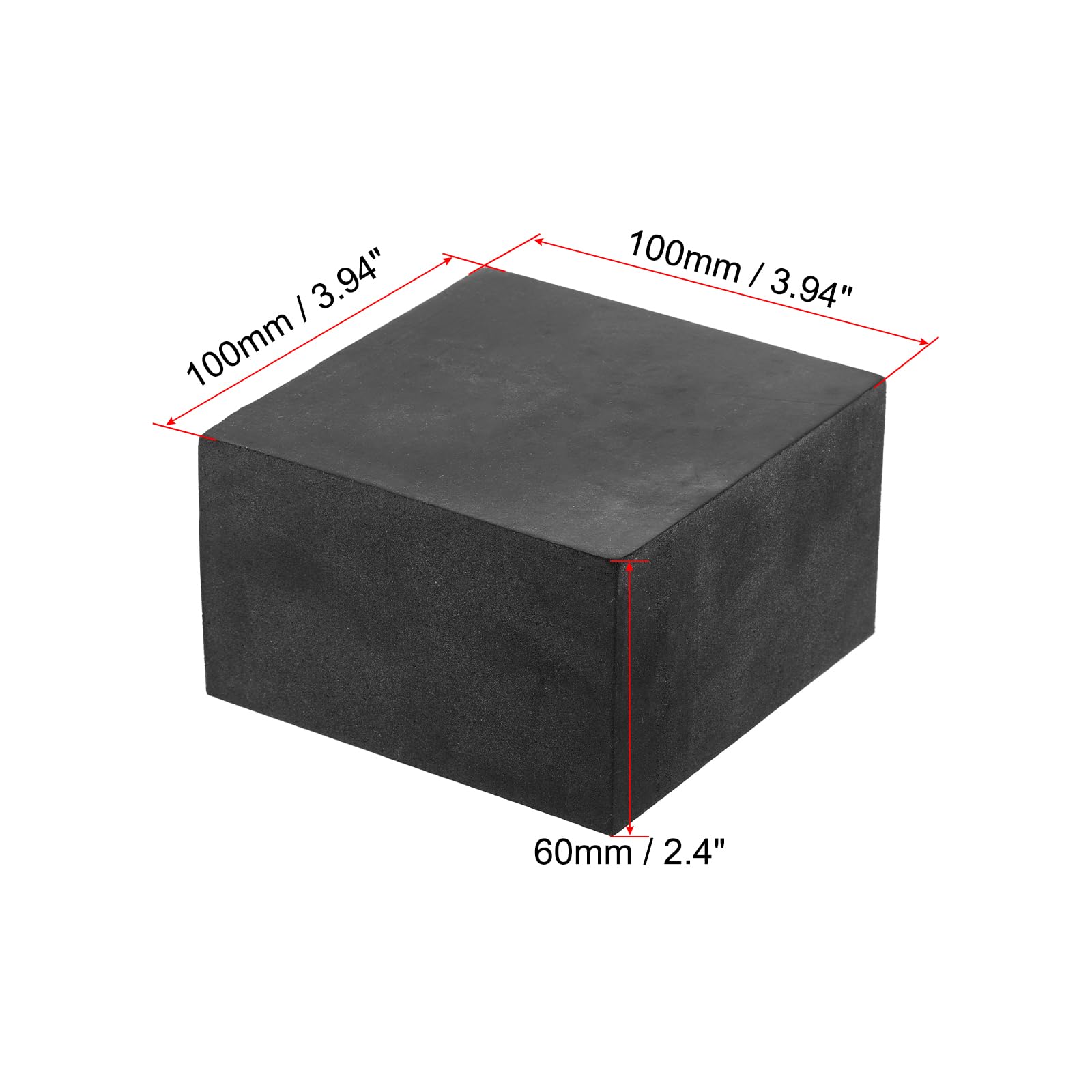 PATIKIL Tappetini in Gomma Antivibranti, 2pz Tappetini Antivibranti Quadrati 3,94" x 3,94" x 2,4" per Condizionatori d'Aria HVAC, Compressori d'Aria, Lavatrici, Asciugatrici, Nero