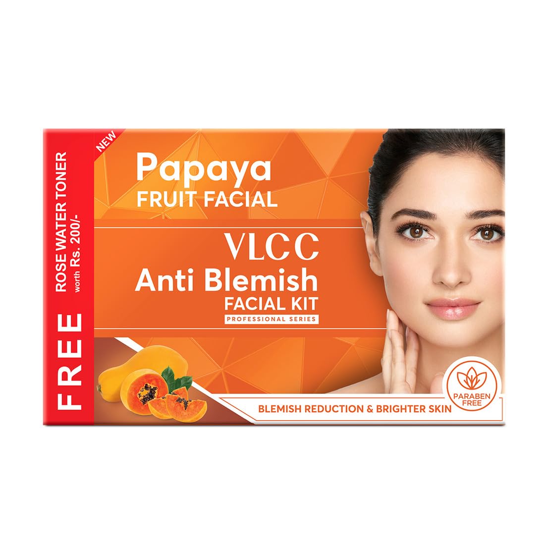 VLCC Papaya Fruit Facial Kit with FREE Rose Water Toner - 300g + 100ml
