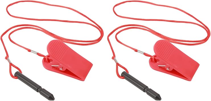 Treadmill Safety Switch, 2 Pcs Treadmill Safety Key Running Machine Safety Switch Lock Emergency Stop Replacement Cylinder Safety Clip for Commercial Treadmills