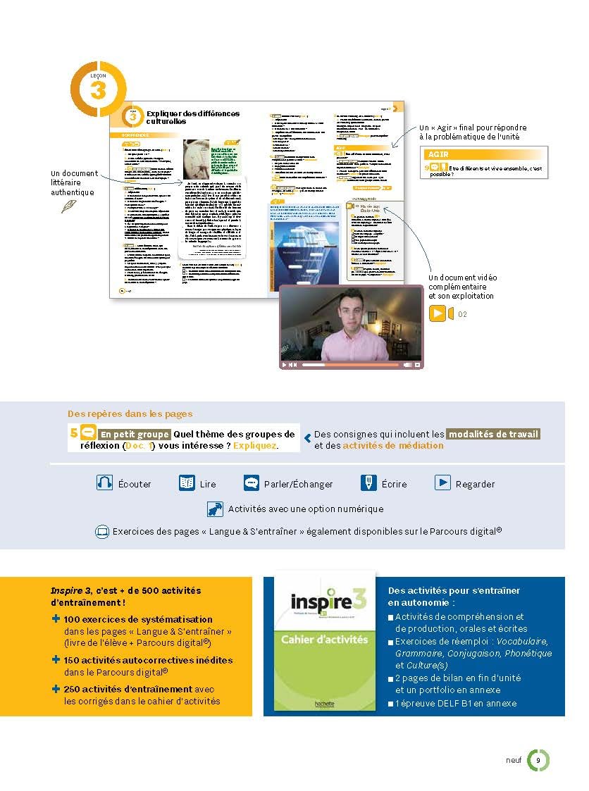 Inspire. Methode de francais. Livre d'eleve. Per le Scuole superiori. Con e-book. Con espansione online (Vol. 3)