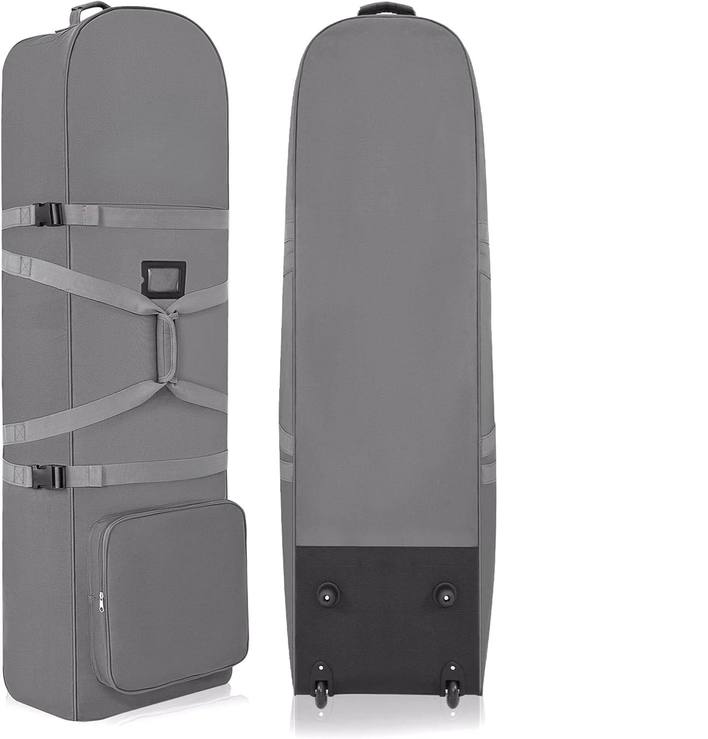 Padded Golf Travel Bag with Wheels, 900D Heavy Duty Oxford Golf Club Case for Airlines, Durable Handel with Lightweight Foldable Design, Tear Resistant Golf Luggage Cover (Grey-Handle)