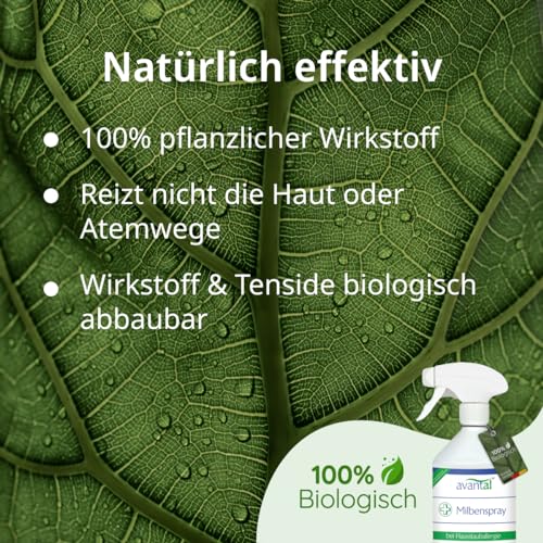 avantal® Milbenspray für Matratzen 500ml – geruchloses Anti Milben Spray für Allergiker – langfristig und effektiv Hausstaubmilben bekämpfen (2)
