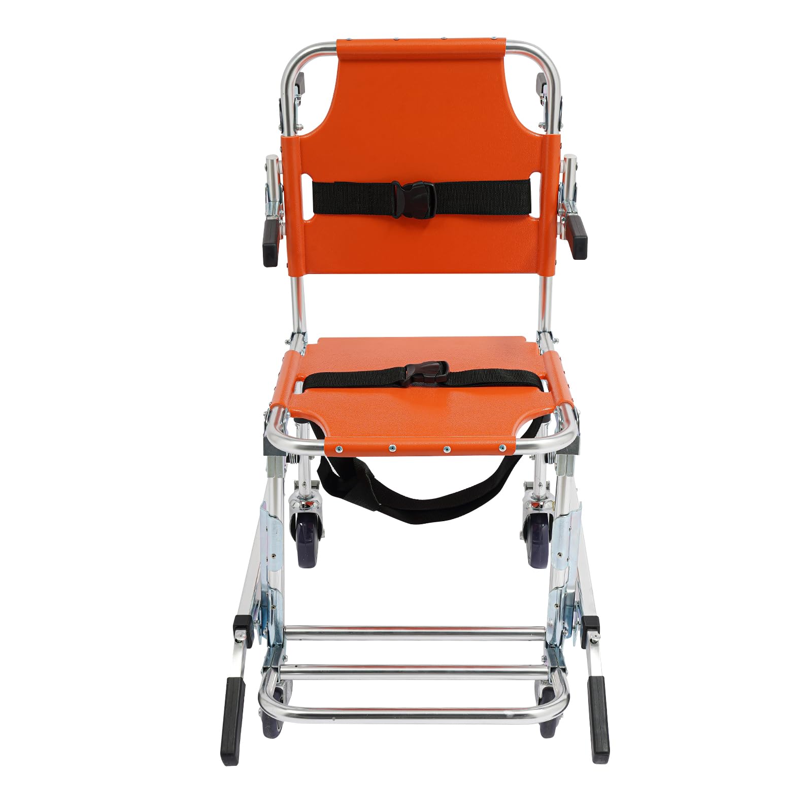 EMS - Silla de ruedas plegable para escaleras de aleación de aluminio, con 2 cinturones de seguridad, plegable hasta 159 kg