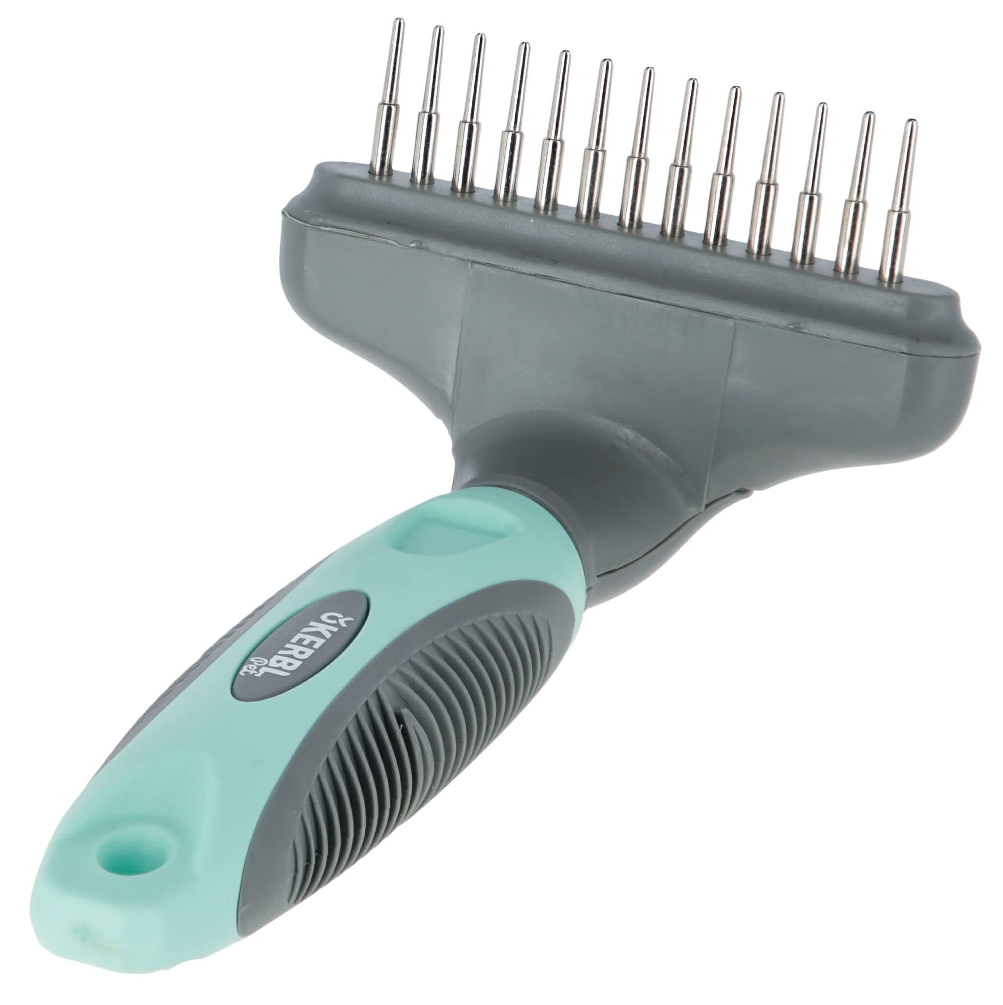 Kerbl Pet Detangling Curry Comb Single Row 15 x 9 cm, Turquoise, Grey, 1-reihig - Image 2
