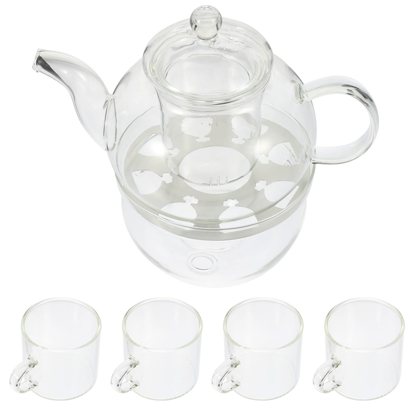 Duftende Teekanne aus Glas mit Kerzenständer Hitzebeständig und Anti Scalding Elegantes Kung Fu Teeservice für Haushalt und Teezeremonie