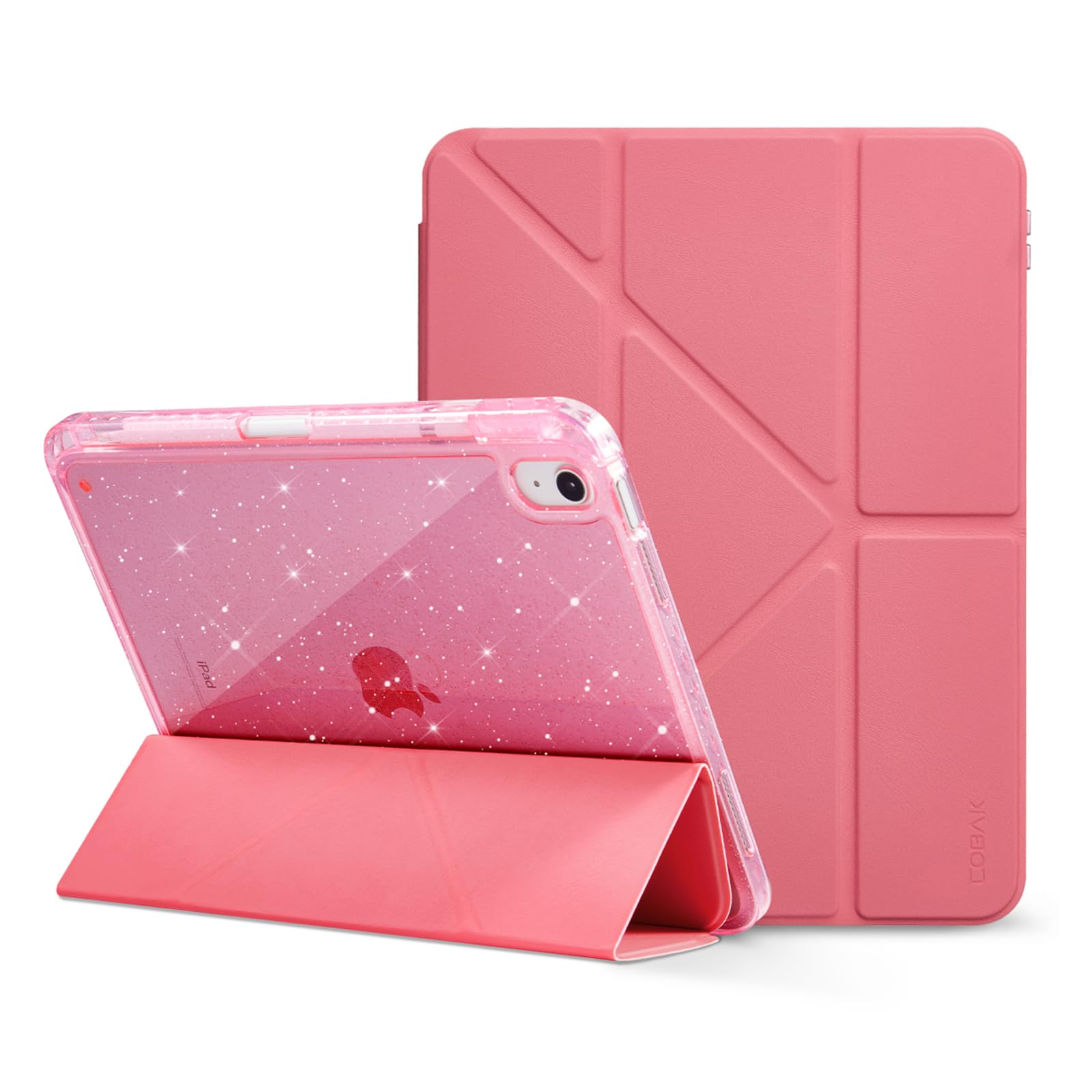 CoBak Case for iPad (A16) 11th Generation 11 Inch 2025, iPad 10th Generation 10.9 Inch 2022 - Protective Cover with Multi-Angle Includes Portrait Stand, Pencil Holder and Auto Wake/Sleep, Pink