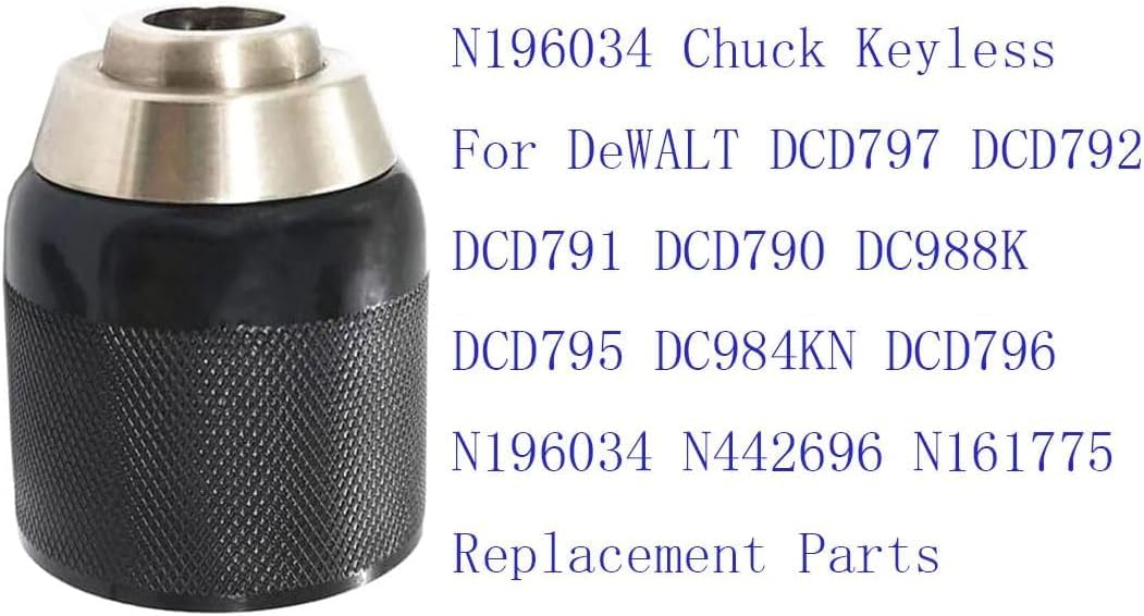 .^っ. т^ Amazon.com: N196034 Drill Chuck Fits DeWALT DCD797 DCD792