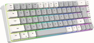 Teclado Mecânico Compacto 68 Teclas RGB Tátil Cabo Removível