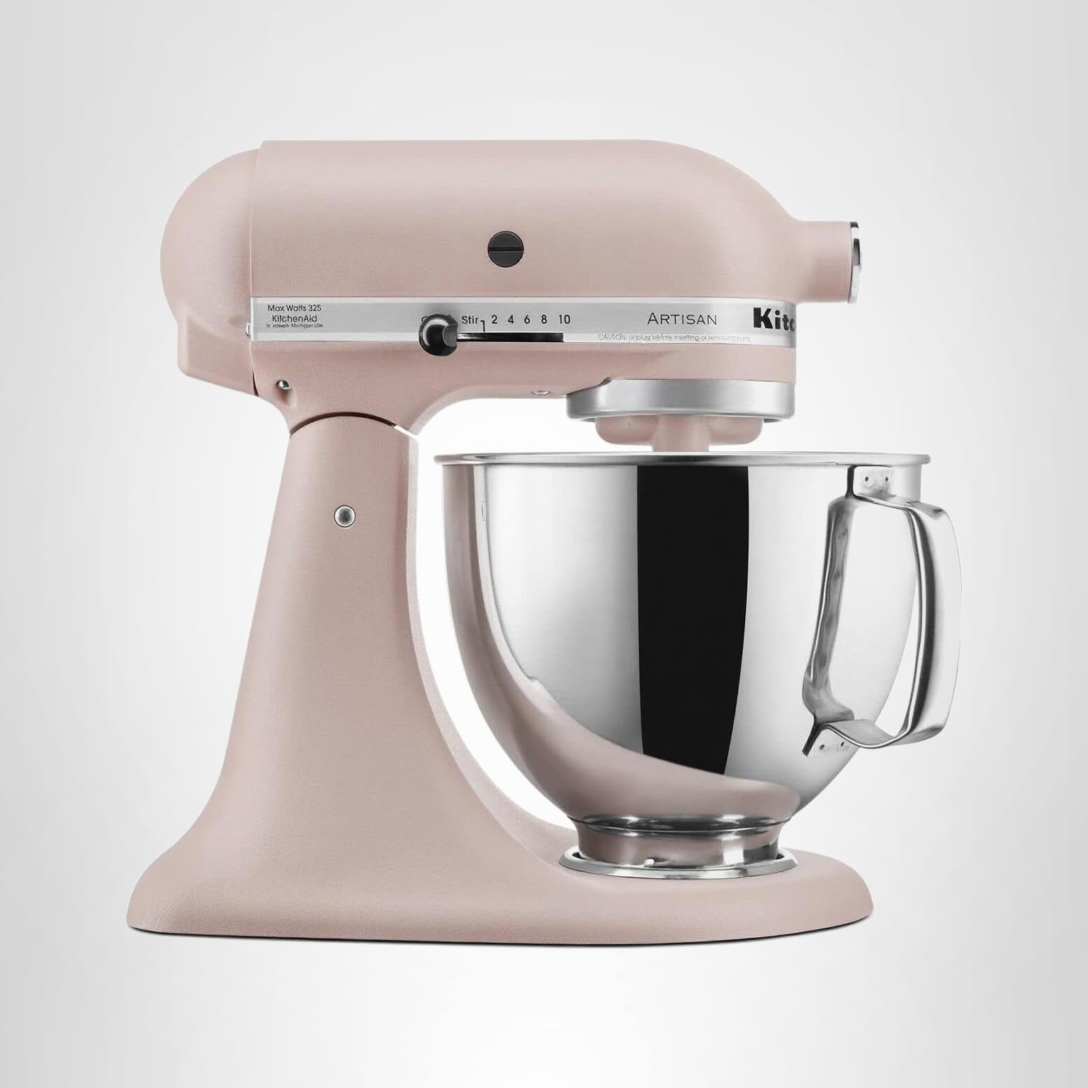 KitchenAid Artisan Series 5 Quart Tilt Head Stand Mixer with Pouring Shield KSM150PS, Matte Black: Feather Pink 5 Quart