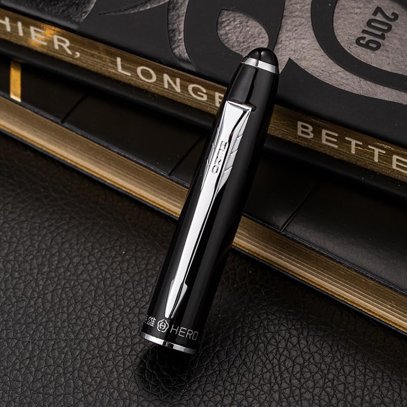 Image of The Hero Pen - Fountain Pen HERO Ink Pens, Hero Pen Original, Hero Pen soft peony pink Body Silver clip 971 for Student Business Office Iridium Silver Nib (soft peony pink 971)