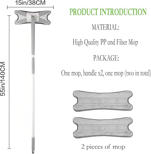 Miniatura 2 de Trapeador de microfibra, fácil de apretar y girar, fregona fácil de apretar. Es adecuada para limpieza de suelos de madera dura de cocina, mármol,