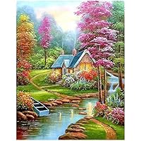 DCIDBEI 40 x 50 cm City City Diamond Painting Kit Vierkant 5D Diamant Schilderij Compleet Landschap Zee Strand, Diamond Art voor Volwassenen en Kinderen Canvas Ambachten Wanddecoratie Decor