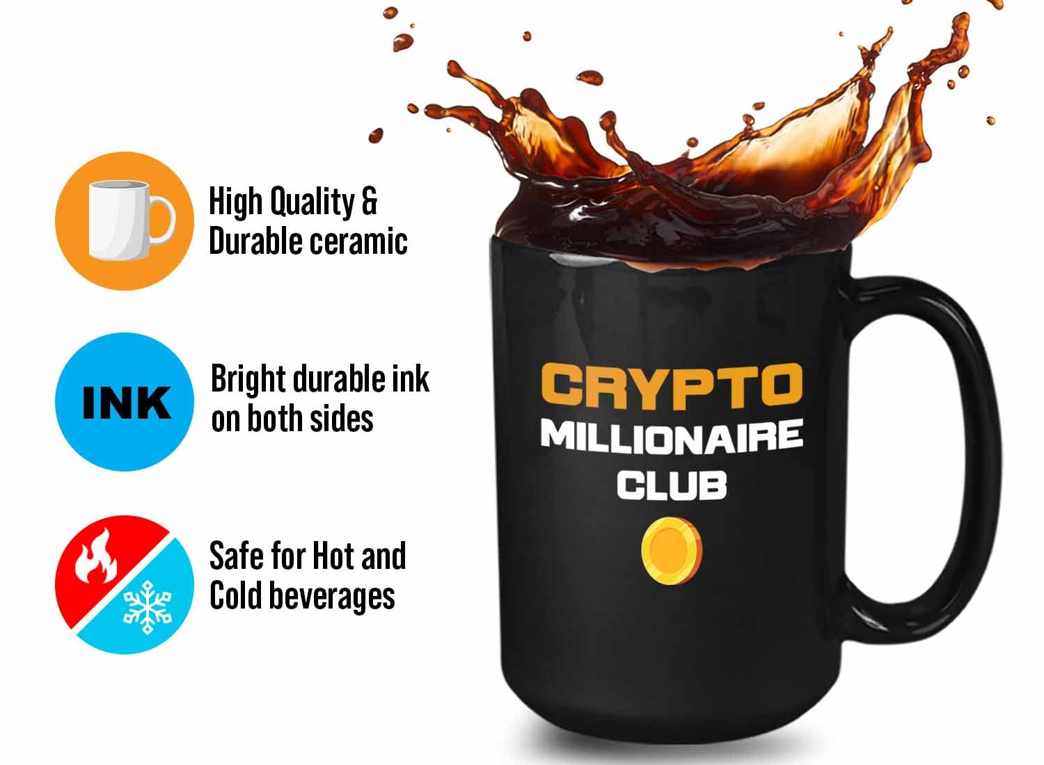 Bubble Hugs Crypto Miner Coffee Mug 15oz Black - Crypto Millionaire Club -  Funny Cryptocurrency Crypto Profit Trader Stock Market Investor Rig Digital  Currency: Buy Online at Best Price in UAE - Amazon.ae