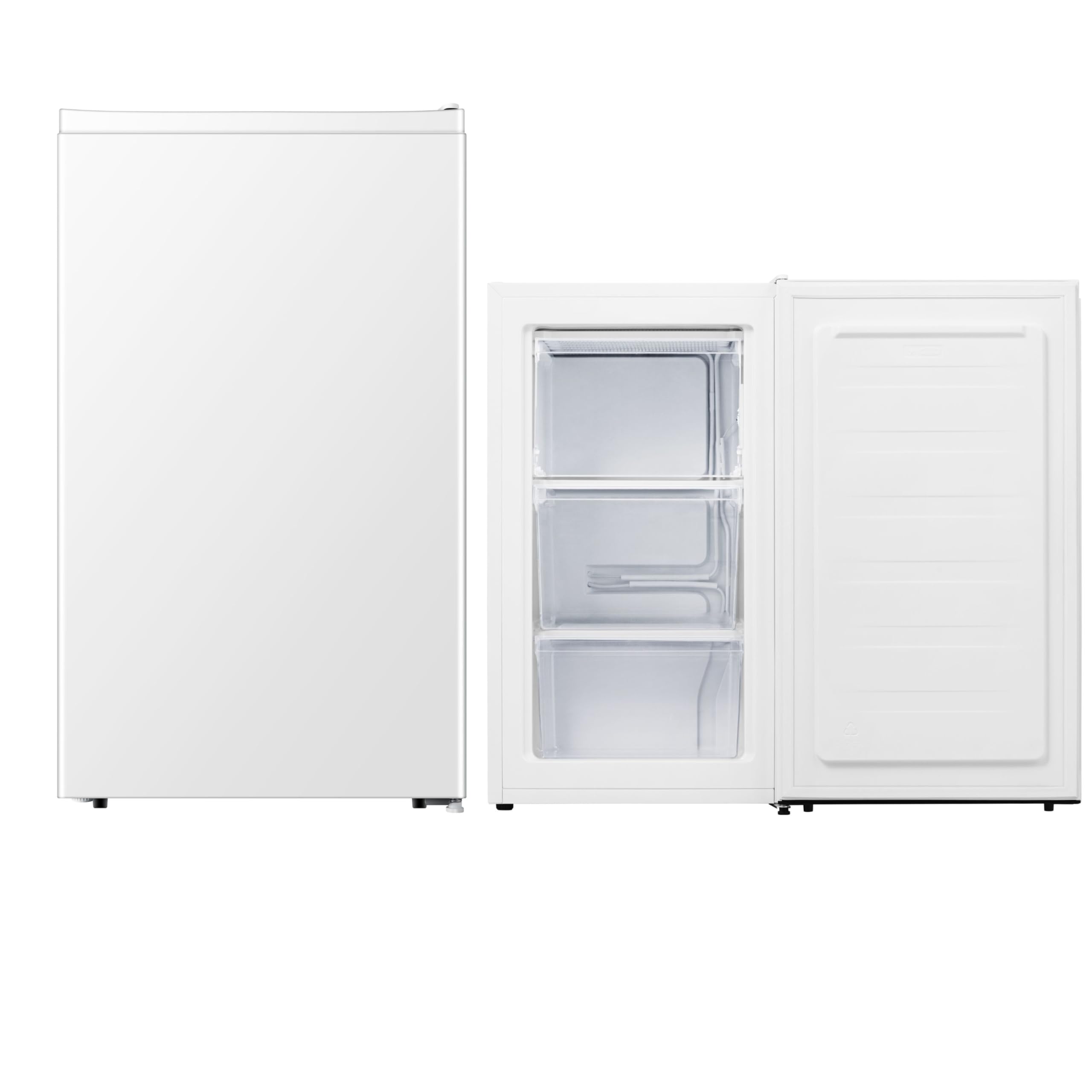 PKM GS61E Gefrierschrank 61 Liter Nutzinhalt | Weiß | Flüsterleise mit 38 dB | Wechselbarer Türanschlag | 4 Sterne Gefrierfach | Energieeffienzklasse E | Gefrieren | Freistehend