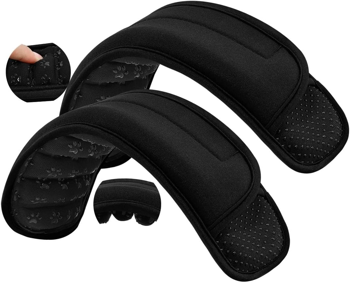 2-Pack Ultra-Thick 3D Shoulder Pad, Dual-Side Anti-Slip Cushion for Luggage Bag Straps Crossbody Guitar Backpack, Long & Comfortable，Black