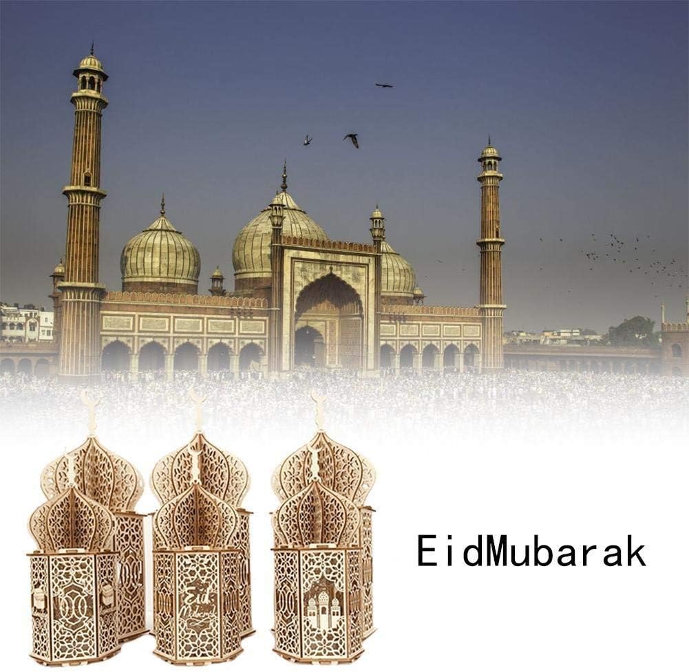 2025 Ramadan Decorations Eid Mubarak Home LED Light Wooden Hanging Night Light Lamp Pendant Perfect Ornament (Color : Large) (E Blue)