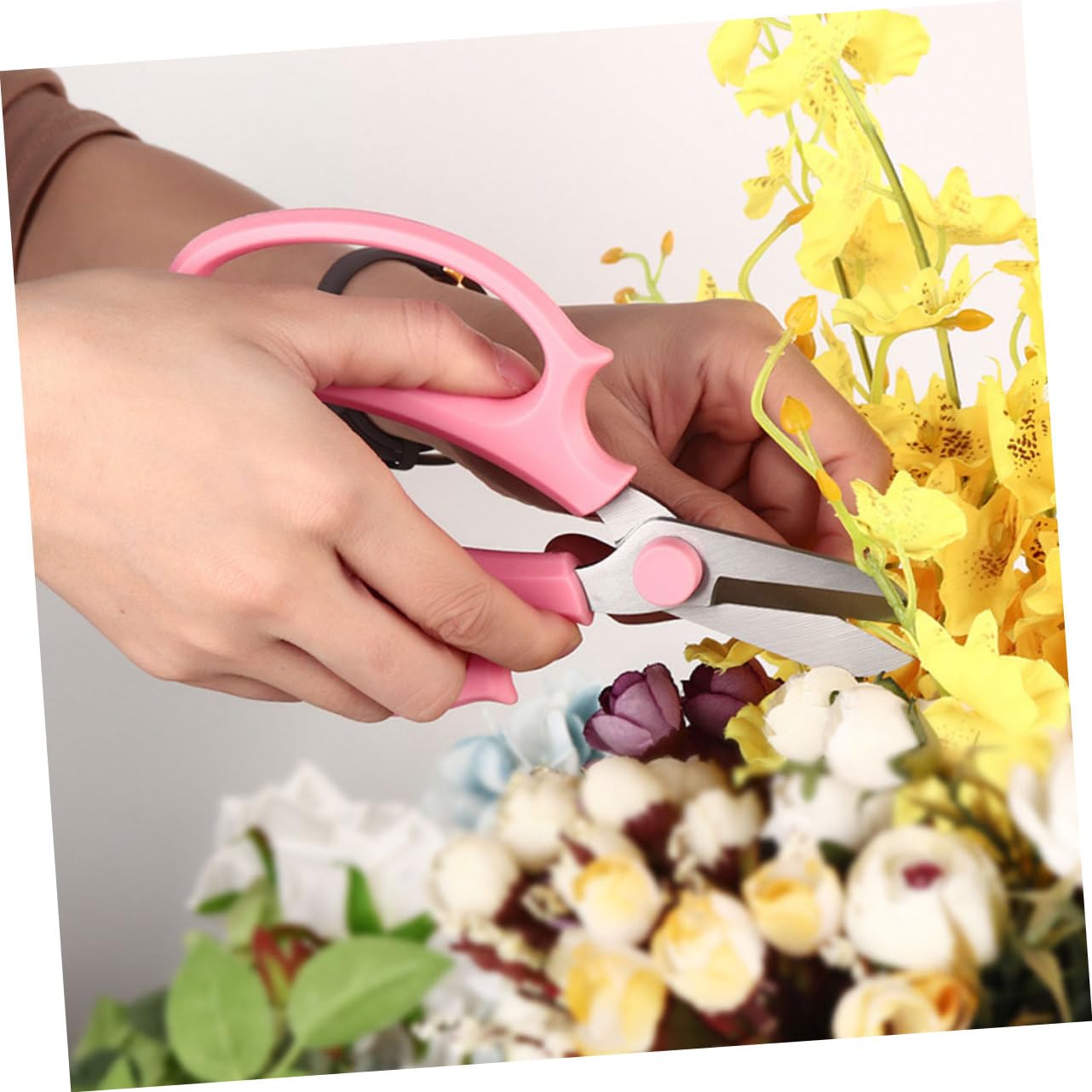 Tijeras de Horticultura 8 Unidades de Acero Inoxidable | Mango Antideslizante, para Mantenimiento de Plantas y Jardinería, Uso en Huertos y Setos
