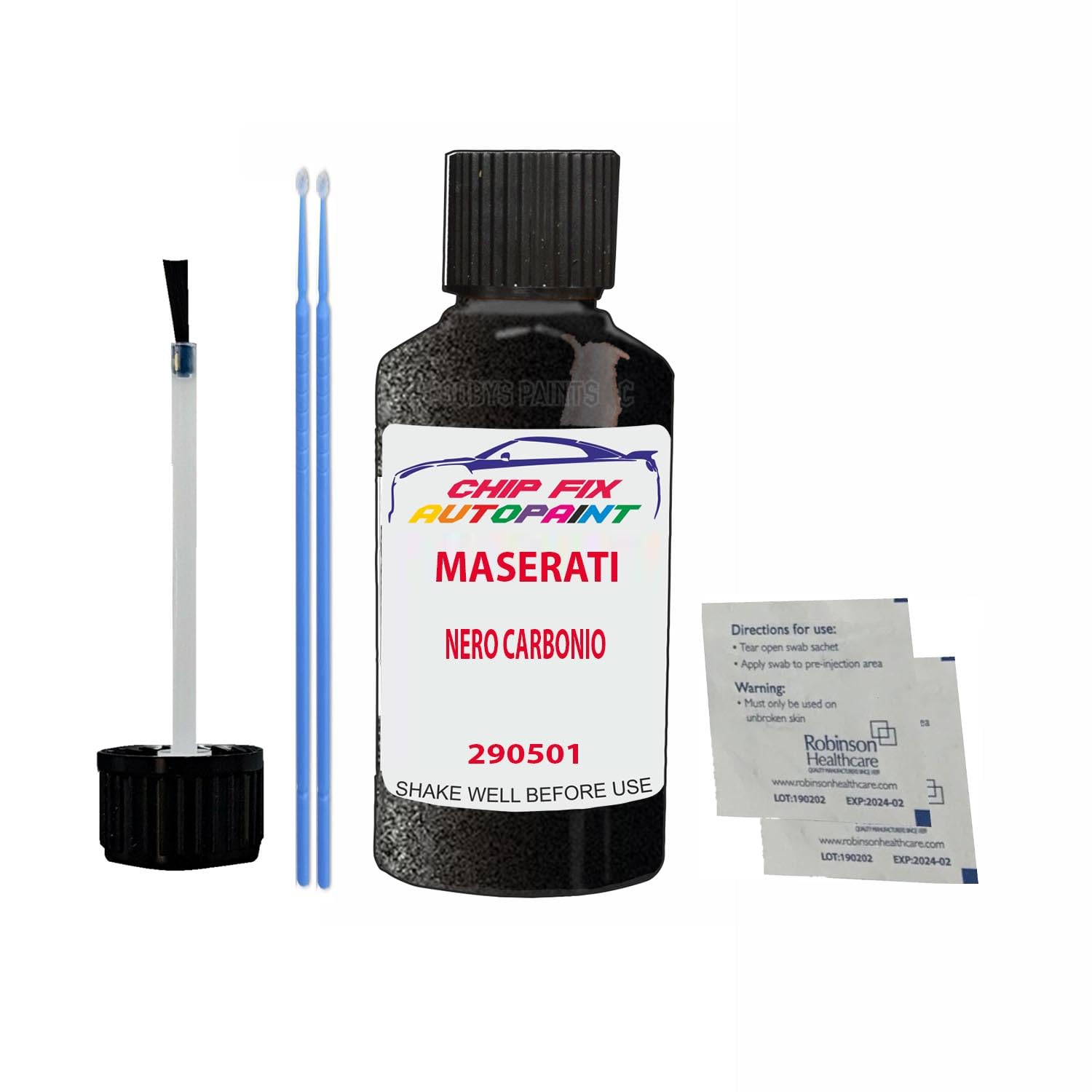 Scoobys Paints Back In The Mix Nero Carbonio Touch Up Paint For Maserati 290501 Metallic