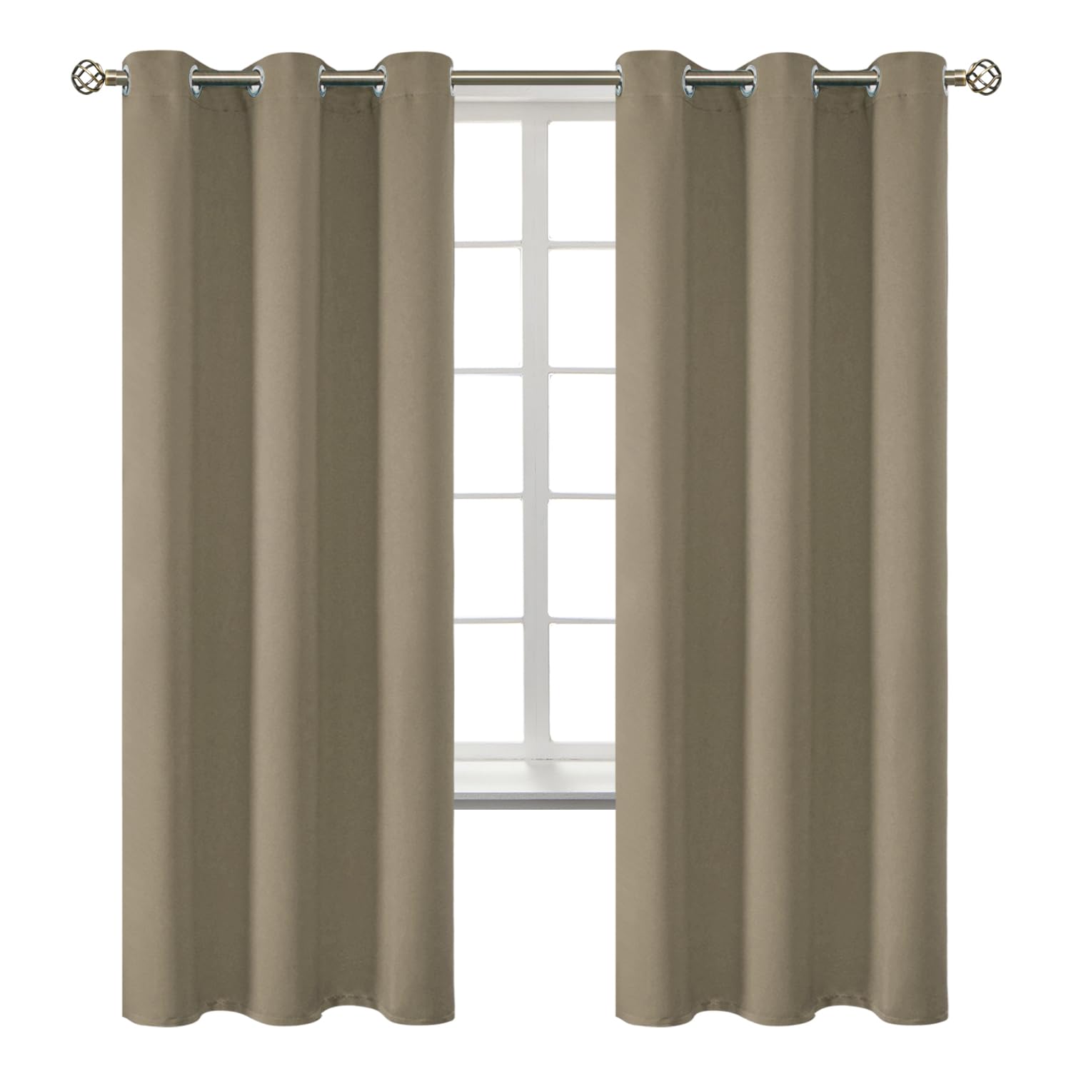 BGment Cocoa Room Darkening Curtains 72 Inch for Bedroom - 2 Panels