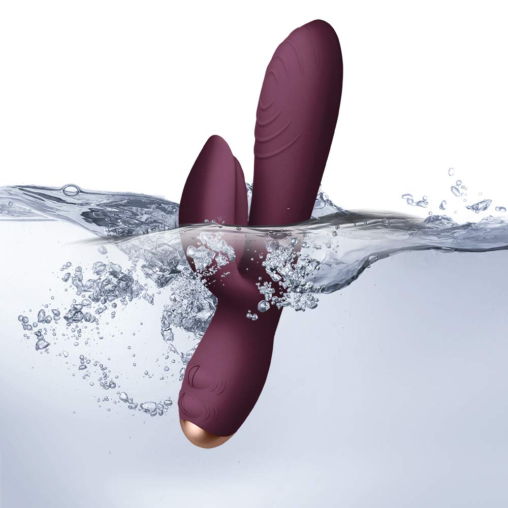 Vibratore rabbit ricaricabile con doppio sistema vibrante + anello per pene C-Ring con 10 funzioni