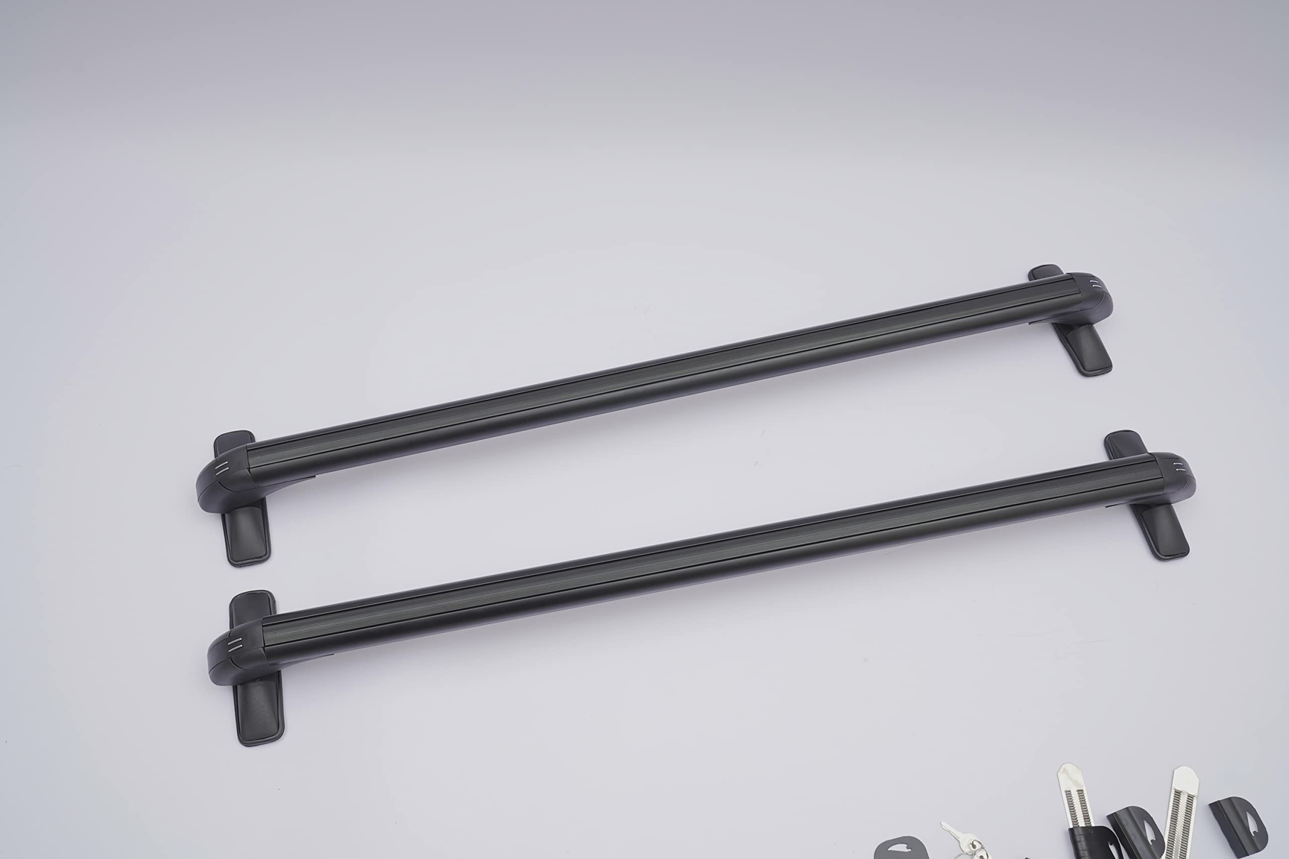 Car Roof Rack, Cross Bar Luggage Carrier Rack 2PCS Lockable Anti-Theft 43.3-44.88" Car Top Rack Universal Black