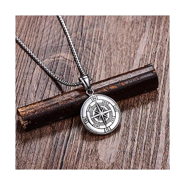 UMtrade Vintage Nautical Graduation Medal Pendant Men Women Compass Necklace Outdoor Adventure Hiking Jewelry - Image 5
