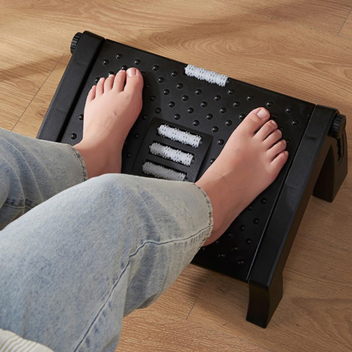 Reposapiés Portátil y Ergonómico para de Plástico para Oficina y Hogar Ajustable Mejora la Postura y Alivia la Presión Debajo del Escritorio