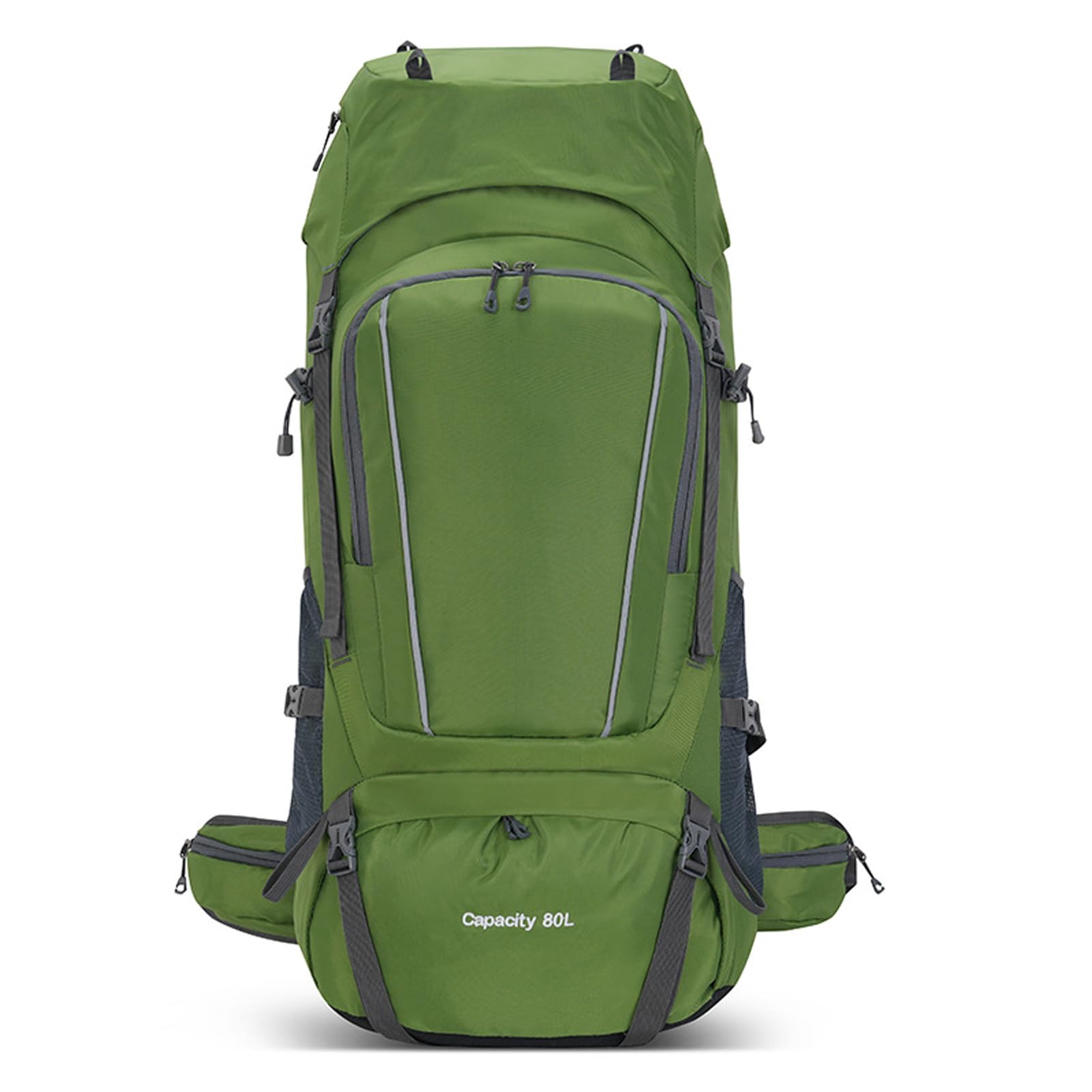 SOUUXIU 80L Hiking Backpack Internal Frame, Mountaineering Daypack Oxford Camping Backpack with Rain Cover for Outdoor Adventures (Green)
