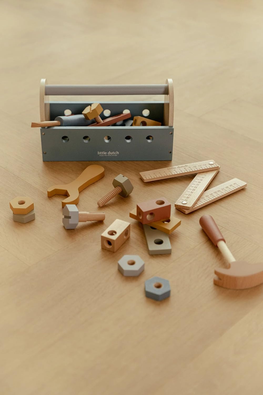 Little Dutch 2544 Holz Kinder Werkzeugkasten 22-teilig - blau