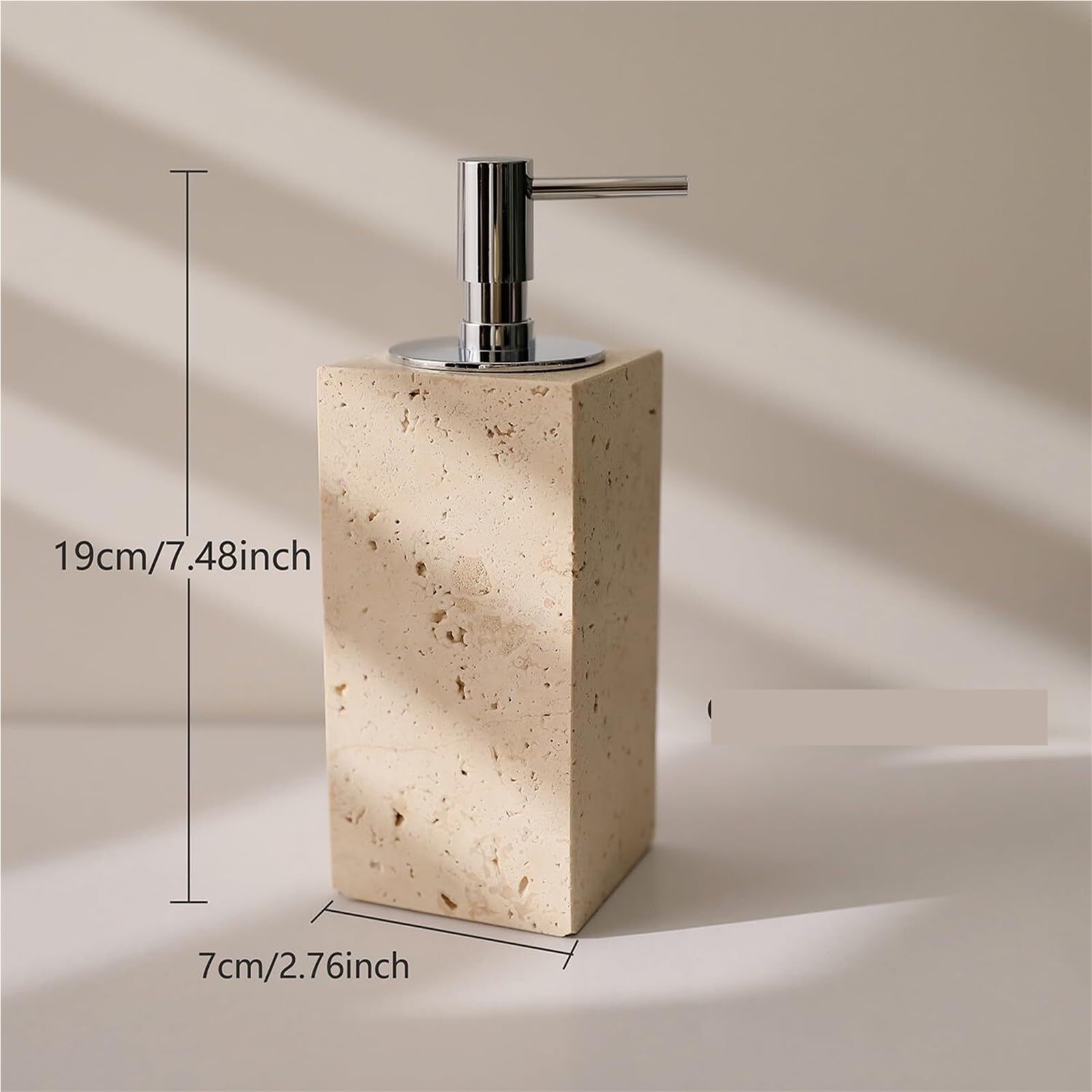 Flaschen Natürlicher Luxus-Seifenspender, speziell for Badezimmer, Travertin-Emulsionsstein Ästhetische Küchendekoration