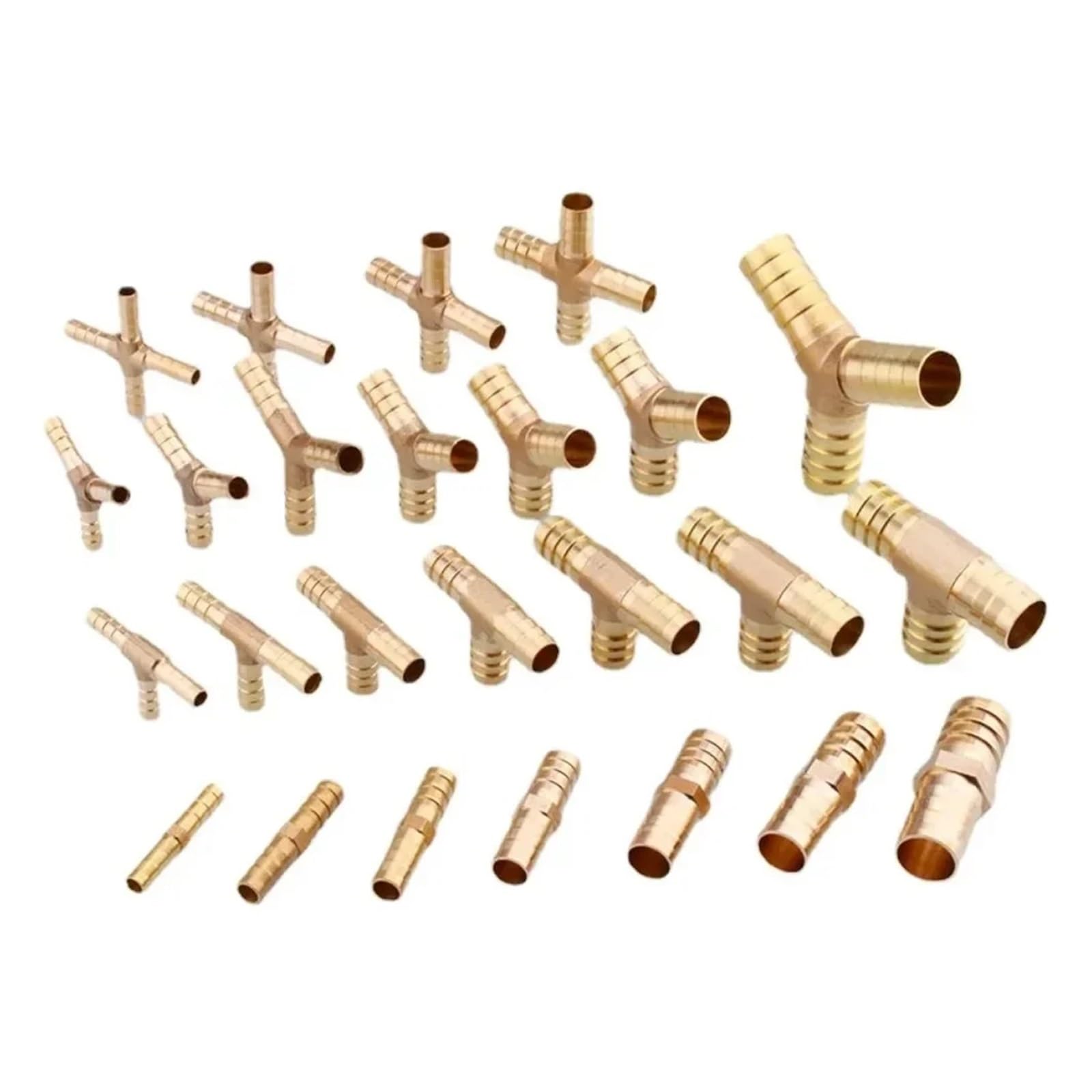 Conector divisor de manguera de latón de 4, 5, 6, 8, 10, 12, 14, 16, 19 y 25 mm for manguera de 2, 3 y 4 vías.(Straight,25MM_5 PCS)