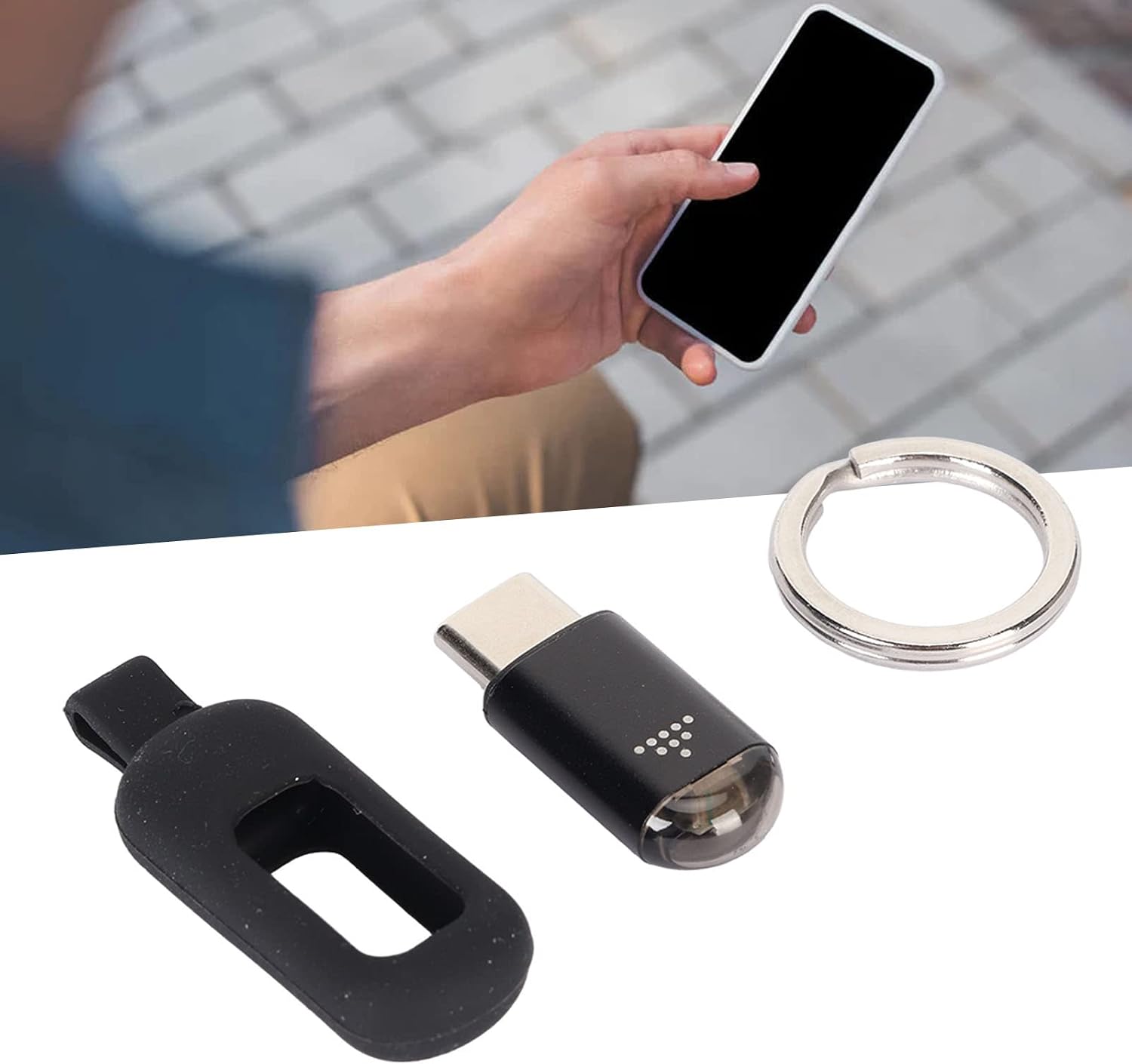 Smartphone IR Remote Controller, Type C Mini Universal Smart IR Controller for Air Conditioner, TV, DVD, STB, Plug and Play, with Key Chain and Silicone Case