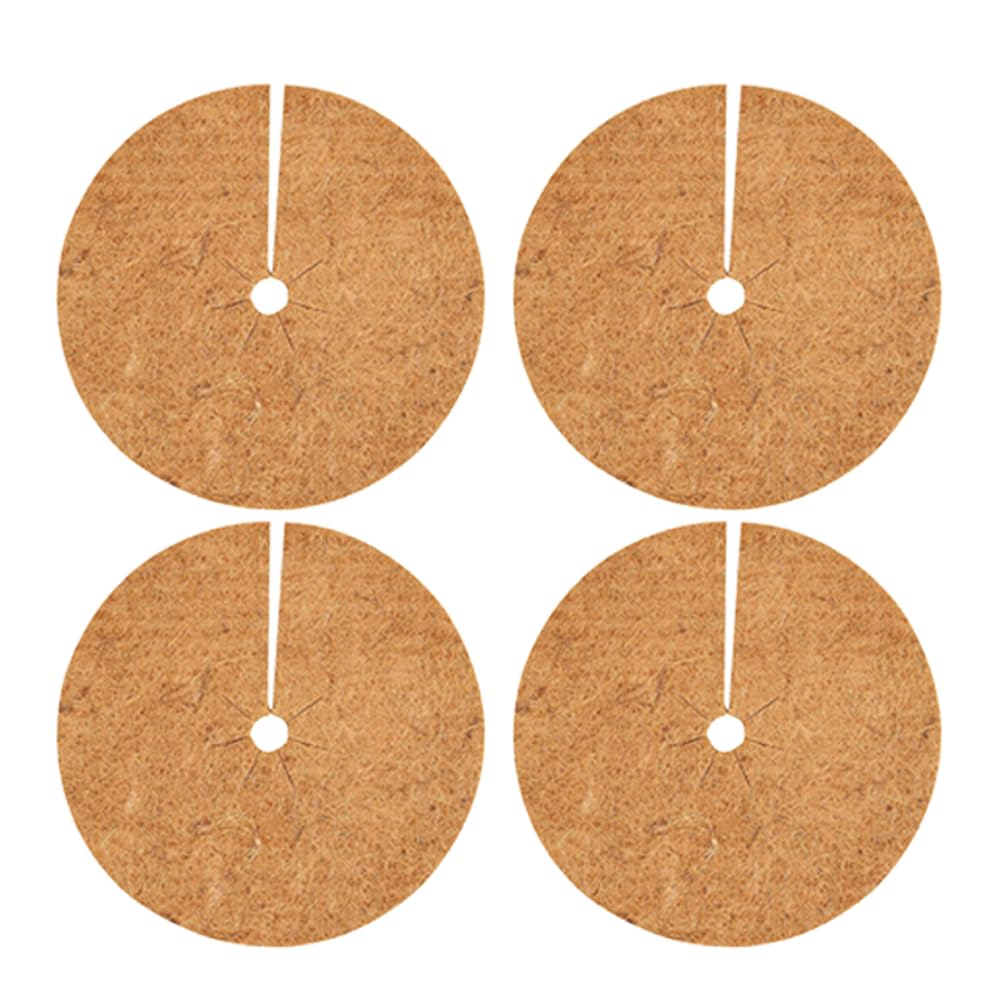 Tapis de paillage en noix de coco 60 cm pour arbres et plantes de jardin | Lot de 4