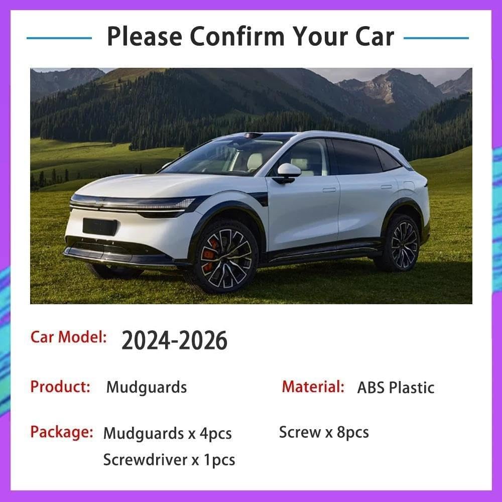 Auto Parts Mudguards for Zeekr 7X CX1E 2024-2026 Mud Flaps Fender Wheel Guard Splash Guards Mudflaps Anti-Collision Car Accessories