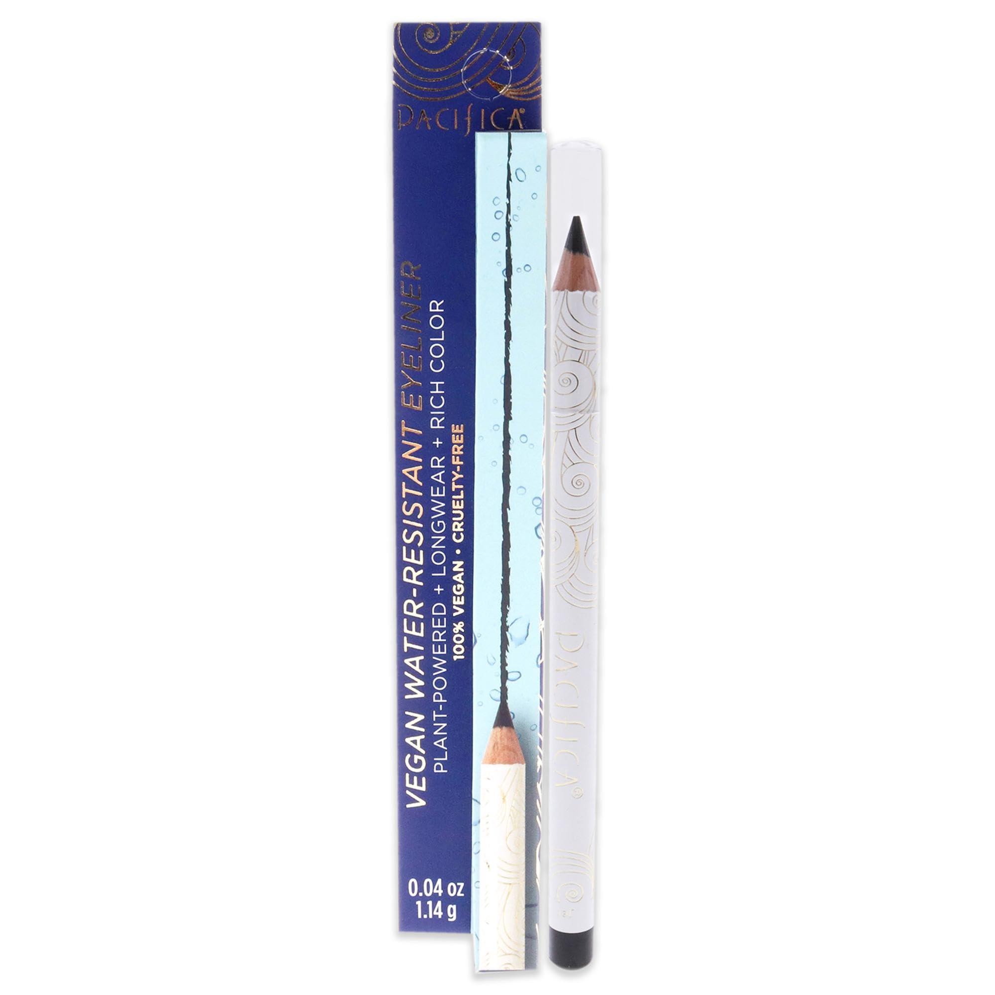 PACIFICAVegan Water Resistant Eyeliner - Jet for Women 0.04 oz Eyeliner, Gold