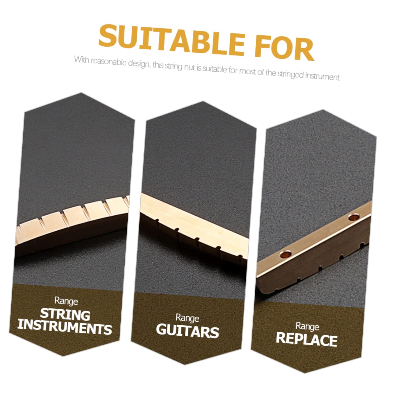 ibasenice 3pezzi Capotasto Ottone Per Chitarra Elettrica Facile Da Installare Accessorio Per Strumenti Corda Design Compatto e Pratico