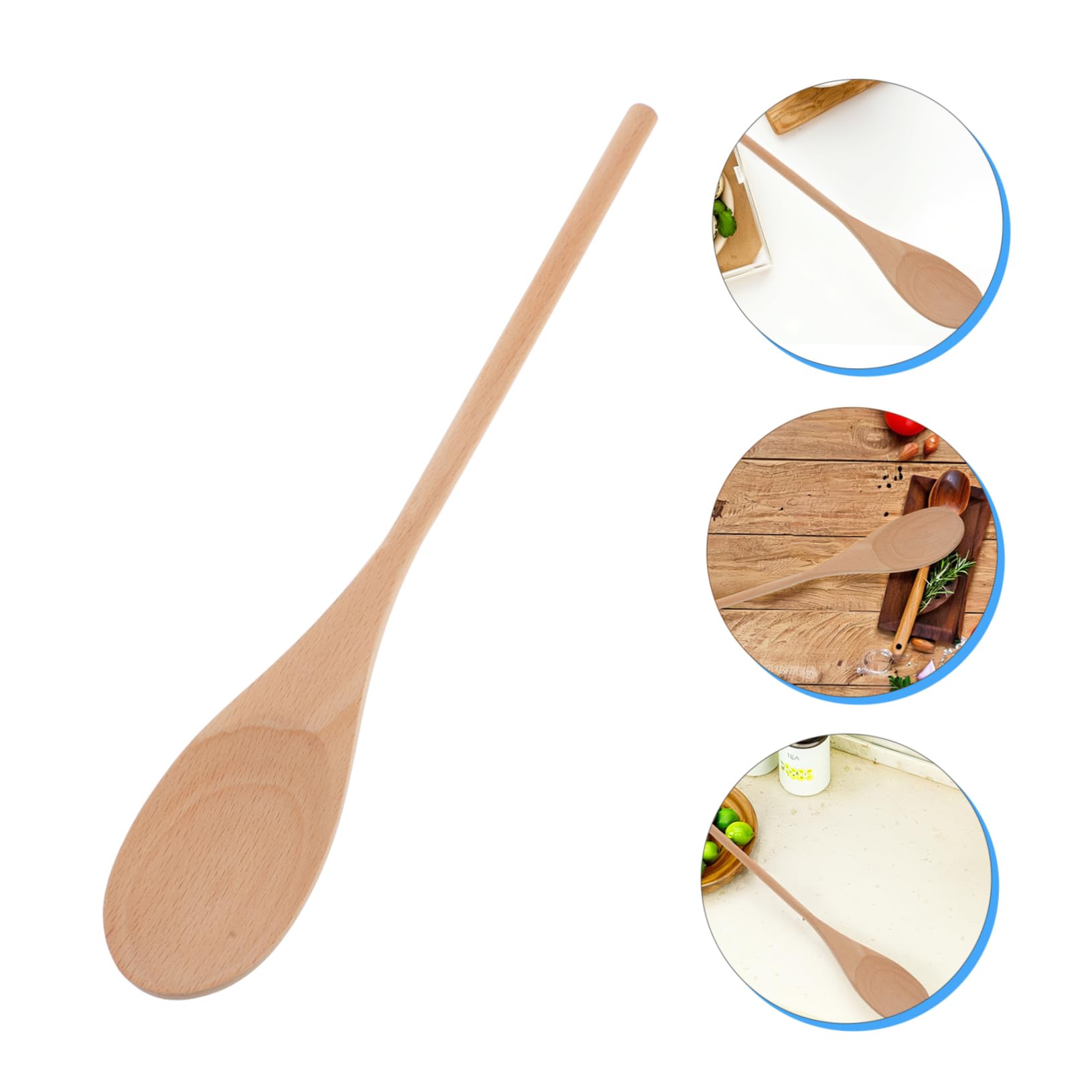 Cuchara de Madera Mango Largo 24 Piezas para Mezclar y Servir