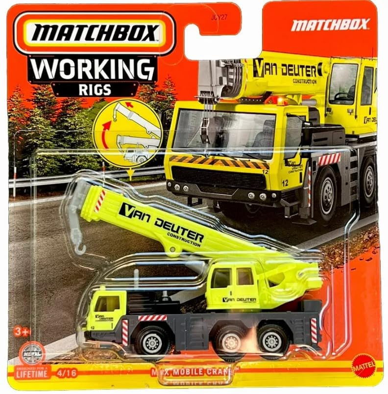 Matchbox Working Rigs MBX Mobile Crane, Series 4/16, Yellow