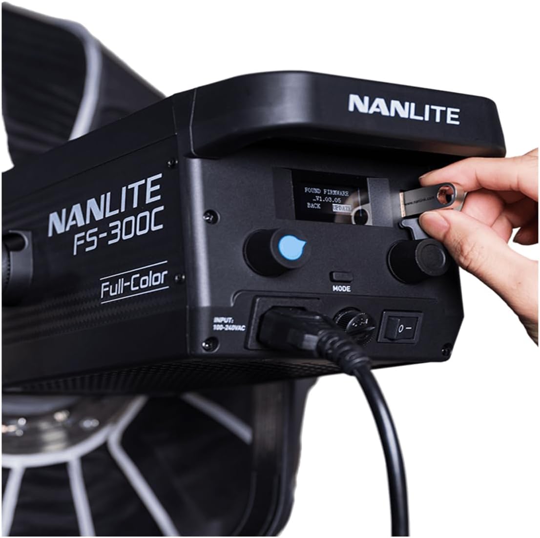 NANLITE FS-300C 300w RGB Studio Spotlight, 2700K-7500K, APP Control,Led Video Light Bowens Mount for Photography, Videography,Live Streamer,Content Creation