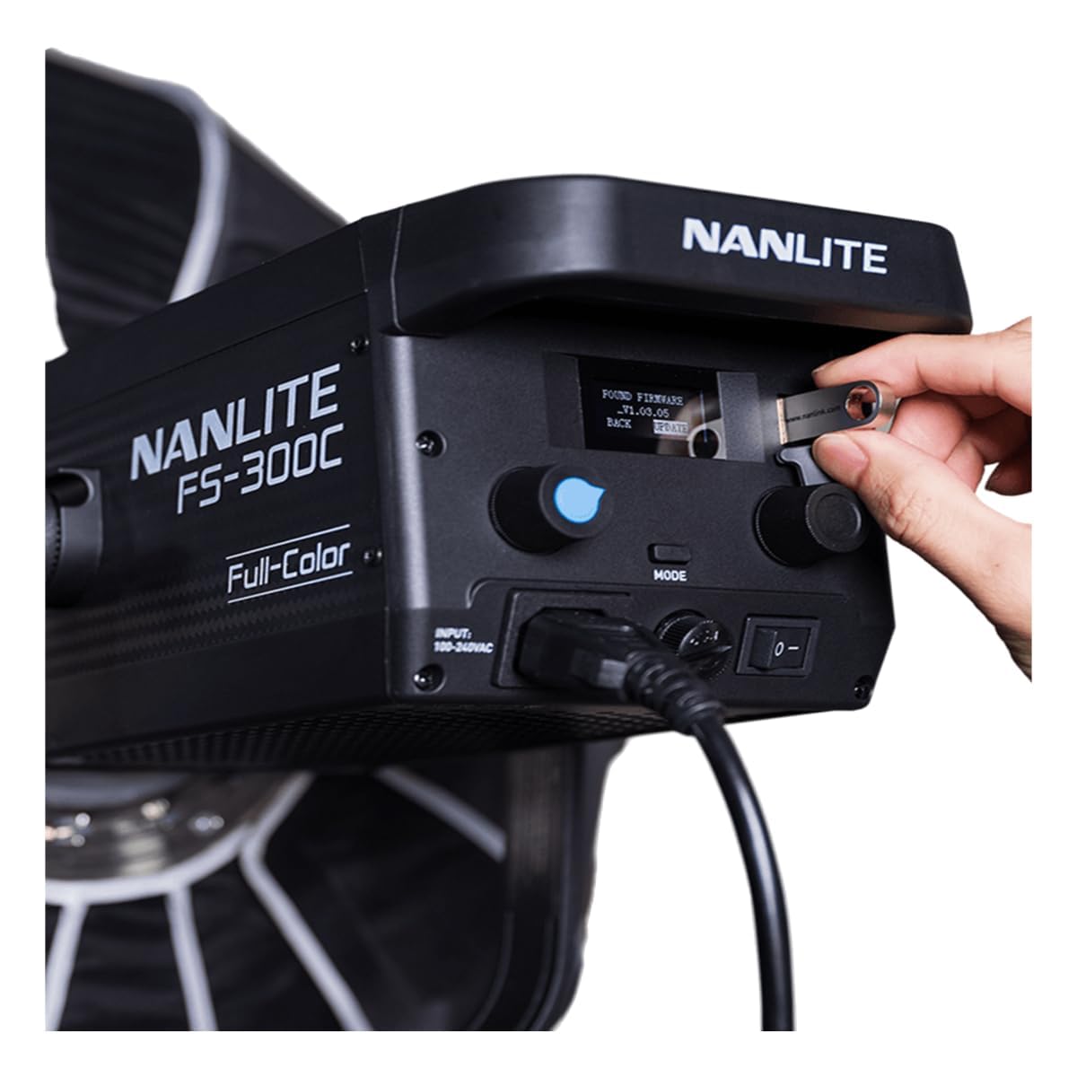 Nanlite FS-300C 300 W RGB-Linterna de estudio, 2700 K–7500 K, control por APP, luz de vídeo LED con montaje Bowens para fotografía, videografía, transmisión en vivo y creación de contenido