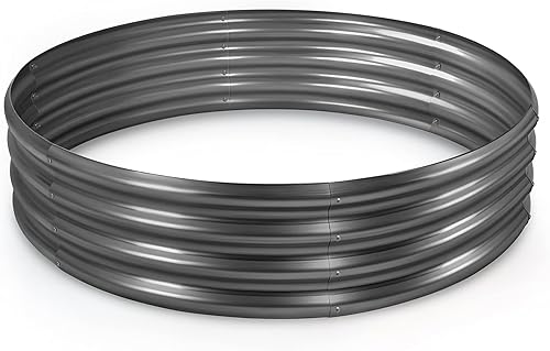 Miniatura 33 de Land Guard Kit de cama de jardín elevada galvanizada, maceta redonda grande galvanizada de metal galvanizado, cajas de jardín elevadas al aire libre