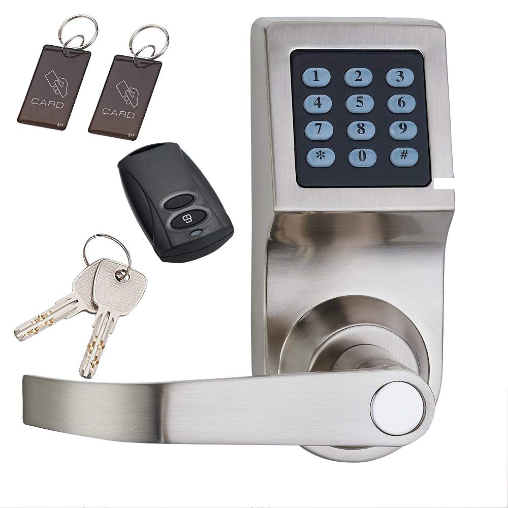 Smart Door Lock,Digital Door Lock,Unlock with Remote Control, M1 Card, Code and Key,Handle Direction Reversible For Left Hand Orientation ti11610570-Right