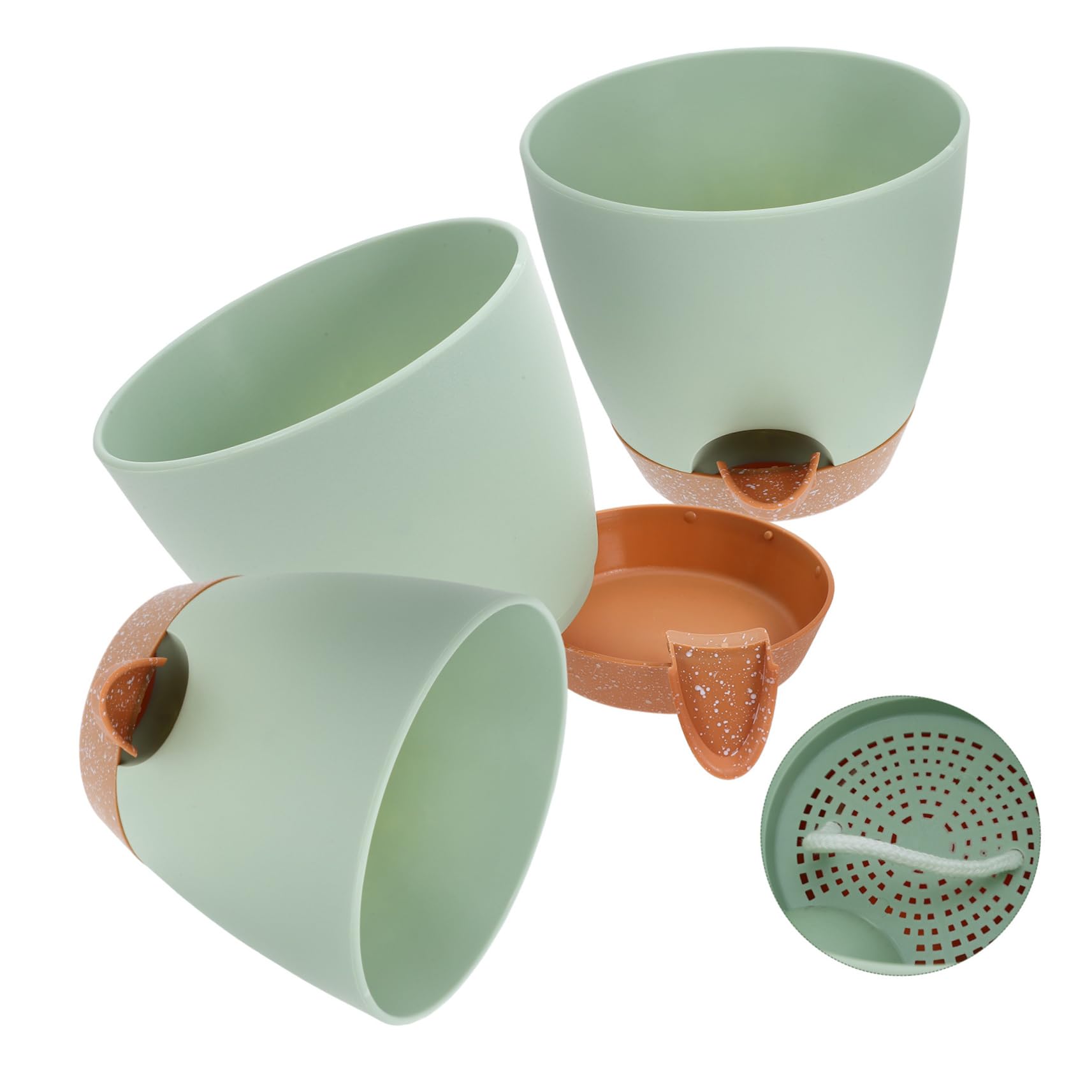 UKCOCO Pot de Fleurs à Arrosage Automatique 3 Pièces en Plastique