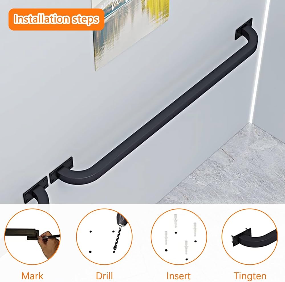 Amazon | モダンなアイアン手すりセット、屋内階段用手すり、デッキ