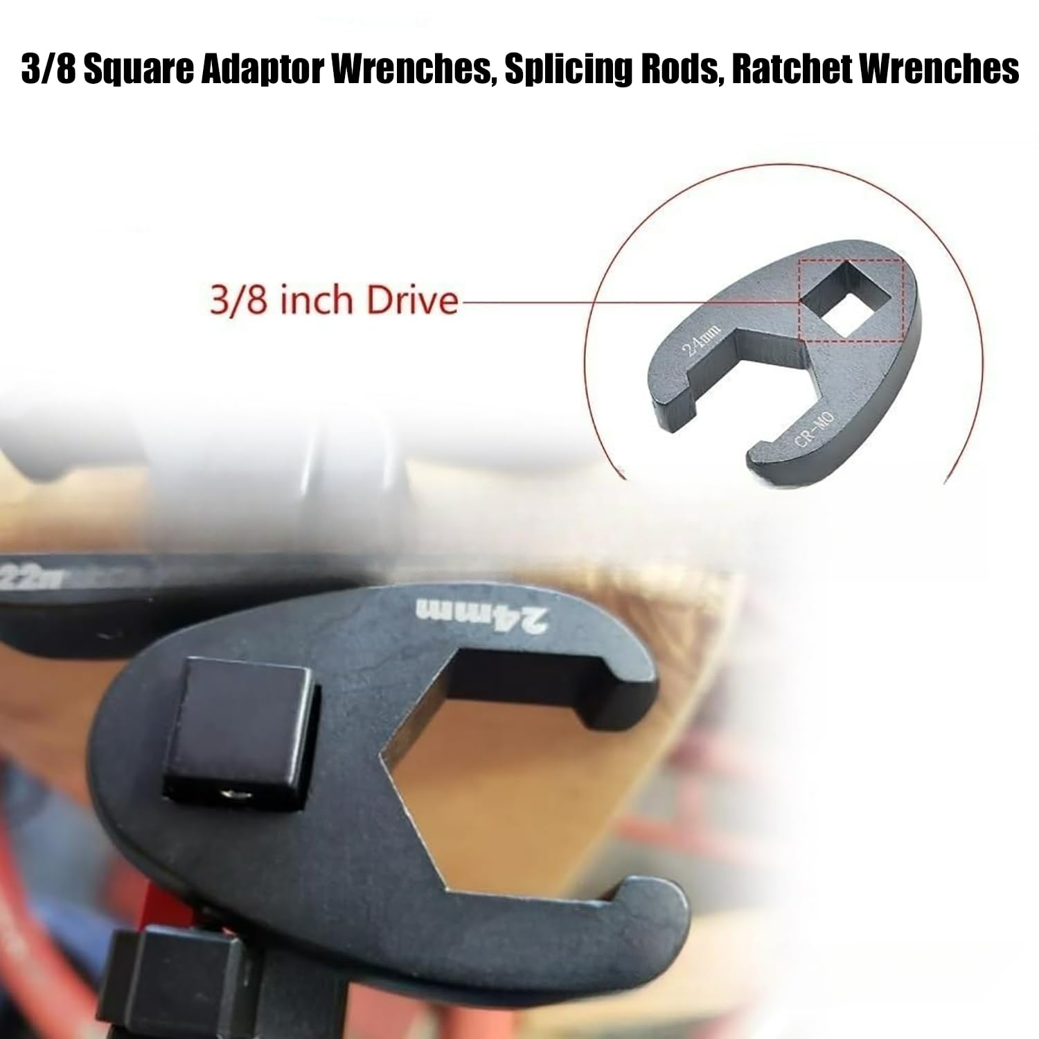 TOOSOAR19 pcs Crowfoot Ensemble de Clés,écrou évasé 8 à 32 mm,avec Outillage de Boîte à Outils,pour Véhicules de Service