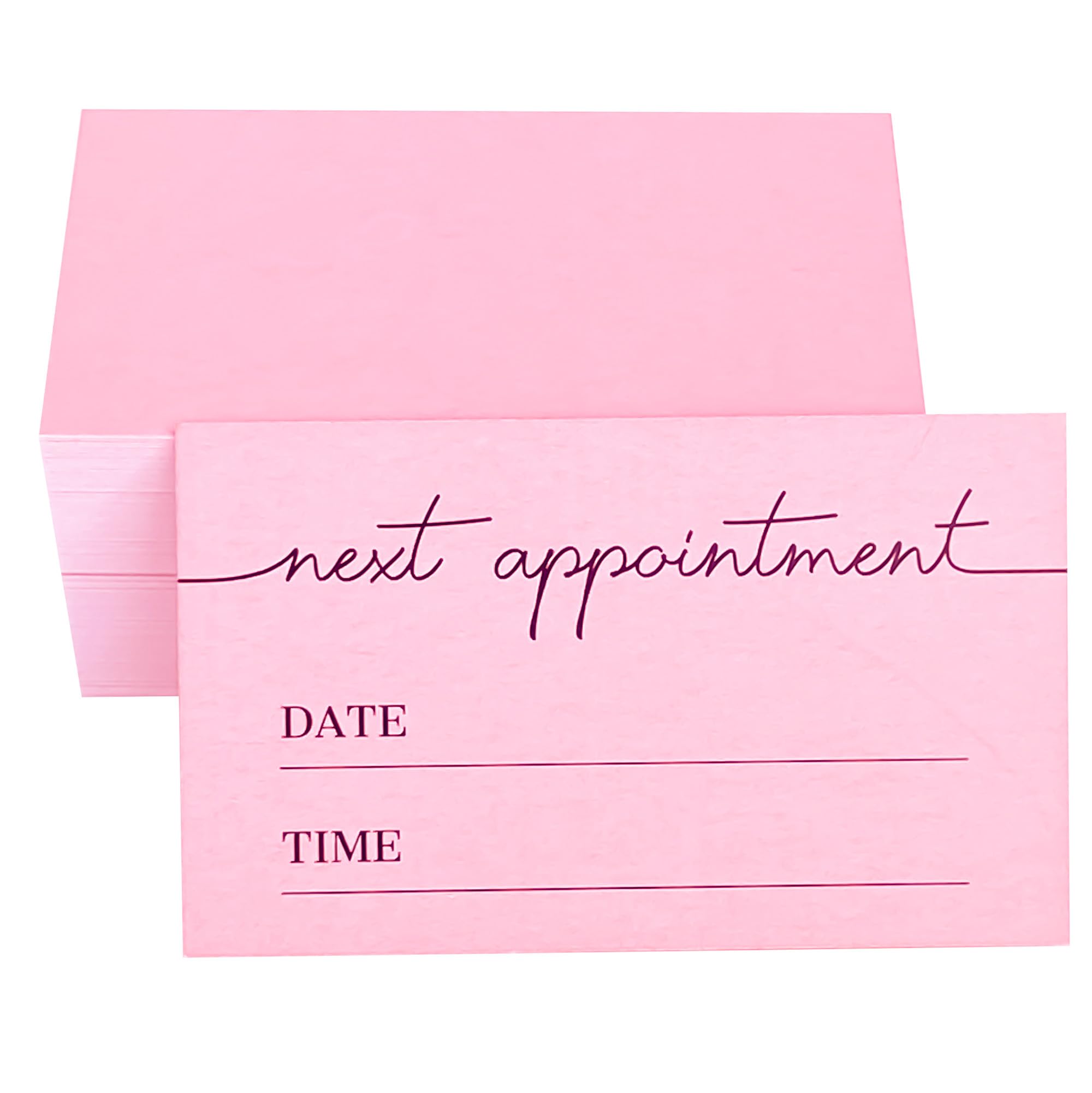 RXBC2011 Next Appointment Cards for Beauty Makeup Hair Nail Salon Barber Shop Restaurants Therapist 2x3.5 Inches Pack of 100 pink