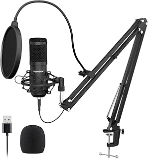USB Streaming Podcast PC Microphone, SUDOTACK professional 192KHZ/24Bit Studio Cardioid Condenser Mic Kit with sound card Boom Arm Shock Mount Pop Filter, for Skype YouTuber Karaoke Gaming Recording - coolthings.us