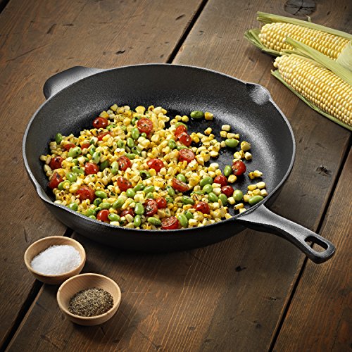 image for Calphalon Cast Iron Skillet, Black, 12 Inch Skillet