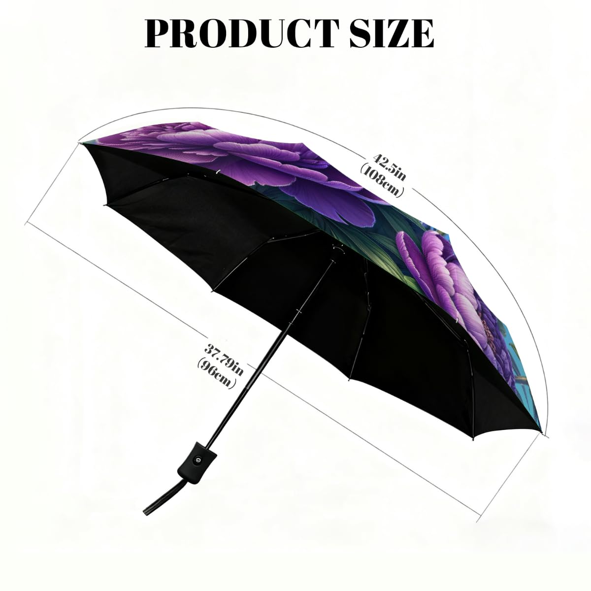 Paraguas compacto de viaje resistente al viento, plegable, para lluvia, apertura automática, protección contra rayos UV y agua
